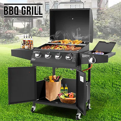 £199.99 • Buy Deluxe Gas BBQ Grill Stainless Steel 4 Burner + 1 Side Outdoor Barbecue 
