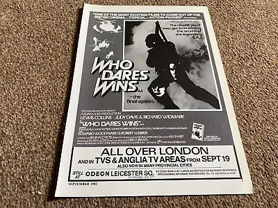 Framed Movie Advert 11x8 Lewis Collins & Judy Davis In Who Dares Wins • £22.99