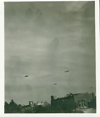 1940s USAAF Germany 4x5 Photo #1 B-24 Airplanes Our Home Base Weisbaden Air Base • $3.99