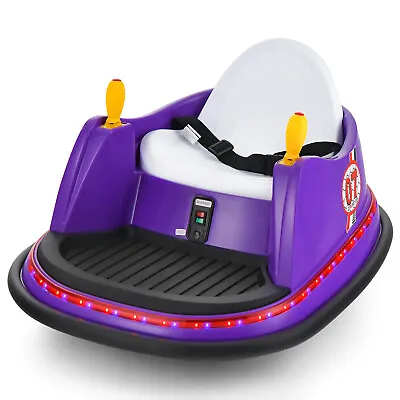 Kids Ride On Bumper Car 12V Vehicle 360° Spin Race Toy W/ Remote Control Purple • $129.99