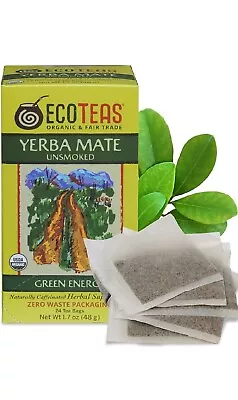 2pck ECOTEAS Organic Unsmoked Yerba Mate Tea Bags - 24 Count 1.7 • £13.70