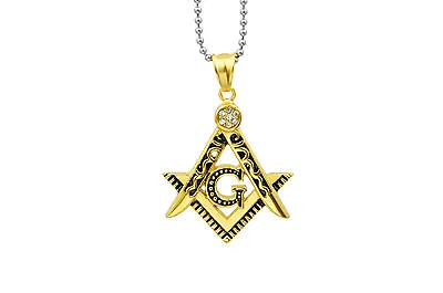 Masonic Freemasonry Ladies Gift Gold Pendent • £14.39