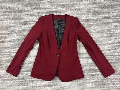 Mossimo Blazer Womens Extra Small Red One Button Front Longsleeve • $12.99