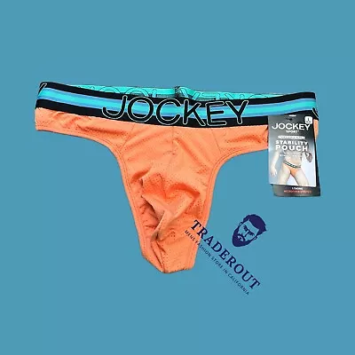 Jockey Mens Orange  Sport Mesh Pouch Thong Underwear Size M L • $23.40