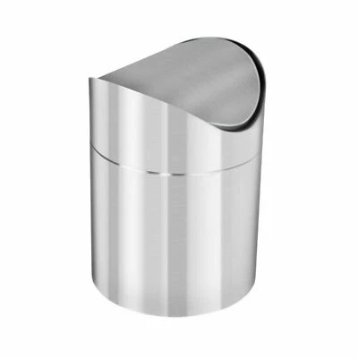 £7.99 • Buy 1.5L Table Top Desktop Waste Rubbish Bin Swing Lid Kitchen Bin, Stainless Steel