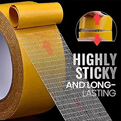 2 Rolls Mesh High Viscosity Sticky Adhesive Tape Paste Double-sided Grid Tape • $8.09