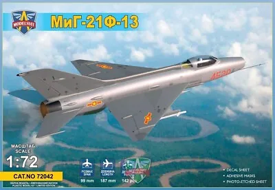 1/72 Modelsvit 72042 1/72 MiG-21 F-13 Plastic Kit • $29.95