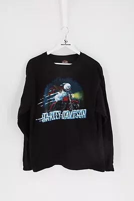 Harley-Davidson Men Size Large Black Mason City IA Snowman Long Sleeve T-Shirt • $20.13