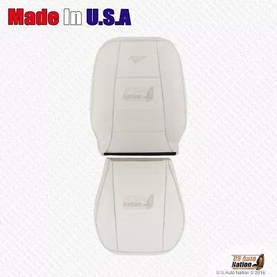 Driver Bottom & Top Leather Cover Oxford White For 1999 2000 Ford Mustang V6 • $275.02