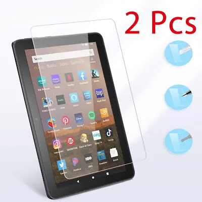 UK 2 Pack Tablet Tempered Glass Screen Protector For Amazon Fire 7/8/10 /Plus • £5.94