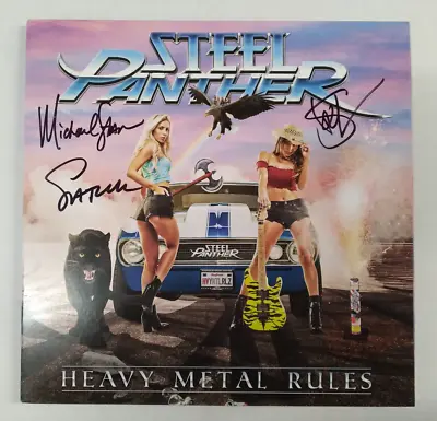 (LP) STEEL PANTHER - Heavy Metal Rules / Colored Vinyl / SIGNED By 3 Members • $125