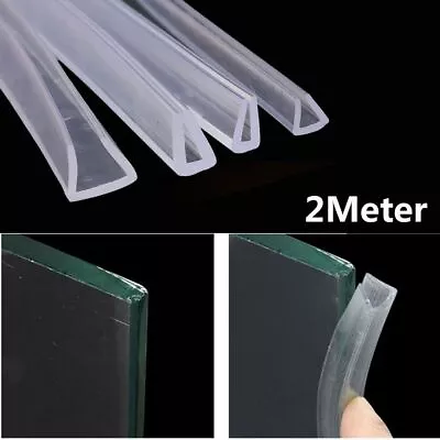 2 Meters U-channel Rubber Edging Sealing Strip Shower Door Glass Edge Guard • $16.38