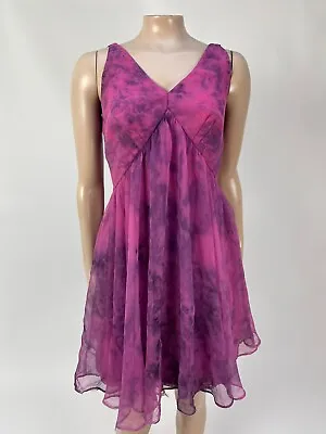 Vintage 60's 50's Lulu Women's Dress Party Tie Dye V Neck La Petite Party B4-5 • $15.99