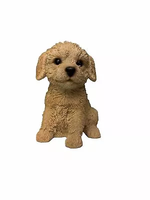 Realistic Adorable Sitting Golden Labradoodle Puppy Statue 6.5  H • $22.99