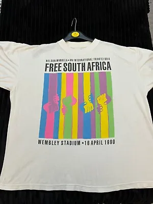 RARE Free South Africa Wembley/Nelson Mandela Concert  T-shirt - Genuine • £0.99