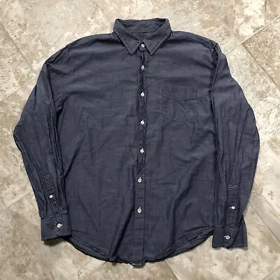J Crew Light Chambray Shirt Men's XL Button Up Long Sleeve Chest Pocket Blue • $23