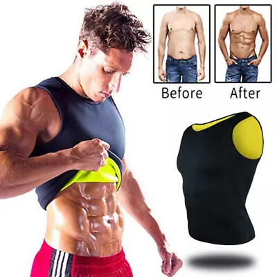 Male Corset Mens Compression Vest Sweat Sauna Vest Belly Fat Burner For Men • $15.28