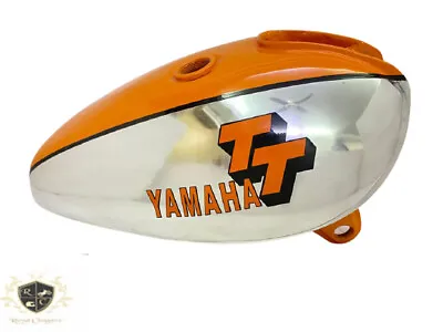 Fit For Yamaha Xt Tt 500 Chrome& Orange Painted Fuel Petrol Tank Steel 1n51977 • $231.75
