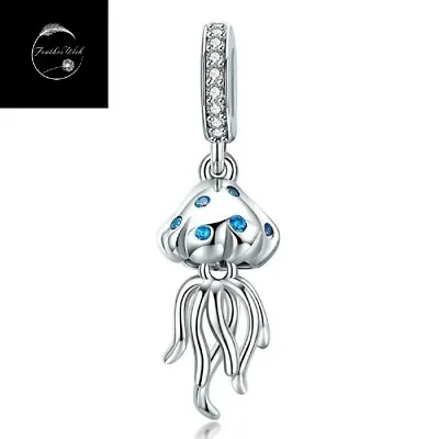 Genuine Sterling Silver 925 For Sea Fish Jellyfish Animal Travel Dangle Charm • £17.99