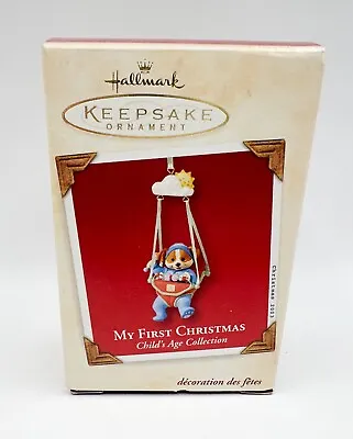 Hallmark Keepsake My First Christmas Puppy Bouncy Seat Chair Ornament 2003 • $15.99