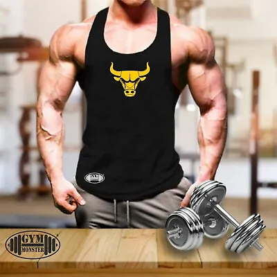 Bull Vest Gym Clothing Bodybuilding Training Workout Exercise Boxing Tank Top • £11.99