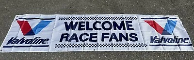 VALVOLINE RACING OIL WELCOME RACE FANS NASCAR FLAG APPROX 2x8ft • $25.99