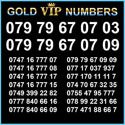 £12.99 • Buy VIP Gold Mobile Number SIM Card Easy Platinum Golden Numbers Business Diamond UK