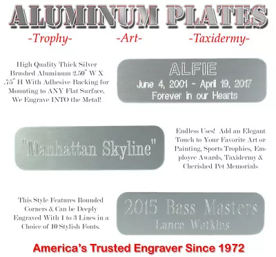 3/4  X 2 1/2  Custom Engraved Aluminum ID Name Plates Art Trophy Taxidermy Gifts • $4.69