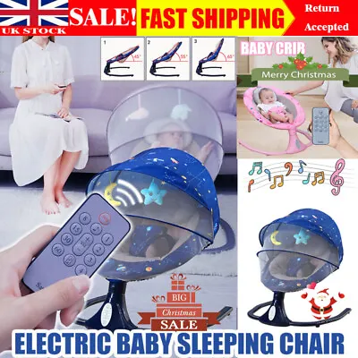 Bluetooth Remote Electric Baby Chair Swing Infant Cradle Bouncer Rocker Musics • £65.79