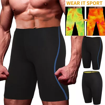 Mens Sauna Sweat Neoprene Slimming Shorts Pants Fitness Gym Weight Loss Workout • $16.79