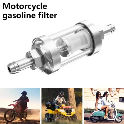 Universal Clear Glass Fuel Filter 5/16  8MM Gas Petrol Screen Motorcycle Auto • $8.50