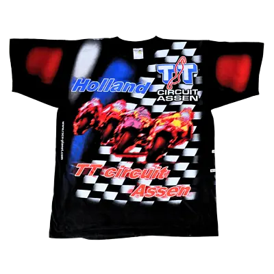 Vintage Y2K Moto GP All Over Print AOP T-Shirt [2XL] ‘Holland TT Circuit Assen'  • $80