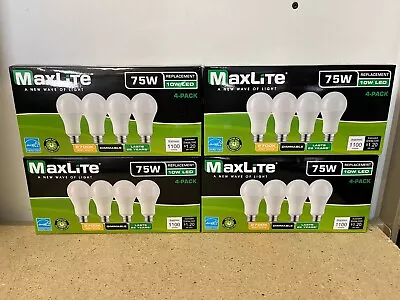 Lot Of 16 Maxlite LED Light Bulbs 10w = 75 Watt A19 Soft White 2700K Dimmable • $29.99