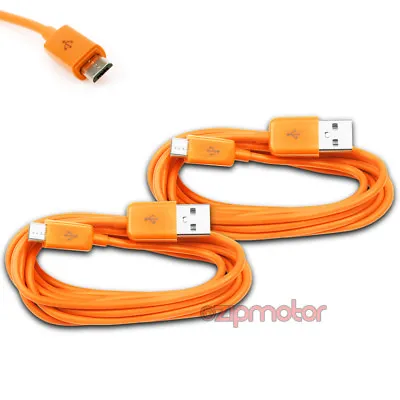 2x 6ft Micro Usb Data Sync Charger Cable Orange Droid Htc Evo One Nexus 7 Kindle • $4.33
