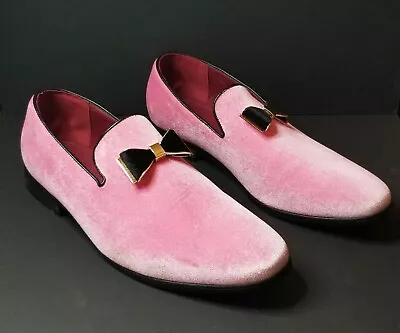 Pink Velvet Bowtie Dress Loafer Tuxedo Shoe 13 Cousin Eddie Rockabilly Valentine • $19.99