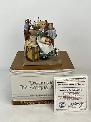 VTG Norman Rockwell Museum (1984) “DREAMS IN THE ANTIQUE SHOP” Figurine New Box • $11.43