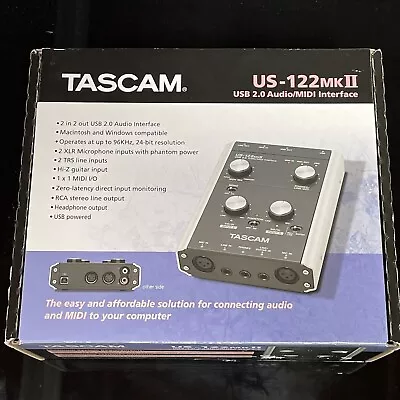 Tascam US-122MK II USB 2.0 2-channel Audio/MIDI Interface With Box • $69