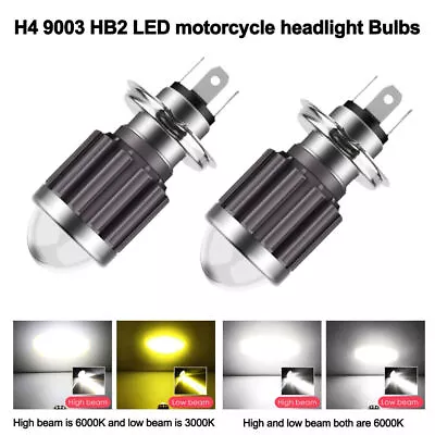 2X H4 LED Moto H6 BA20D Motorcycle Headlight Bulb Kit HID Hi/Low Beam Bright • $7.24