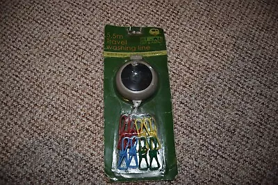 £9.99 • Buy OUT & ABOUT Retractable Extendable 5.5M Travel Washing Line 8 Metal Clothes Pegs