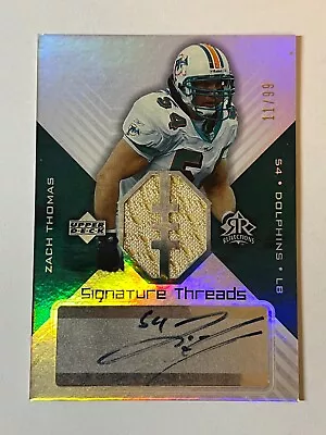 Dolphins #/99 Zach Thomas Auto Jersey 2004 Reflections Game Used Autograph • $149.95