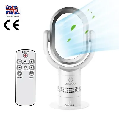 Oscillating Tower Fan Remote Control Air Bladeless Fan Air Cooling Table Fan • £79.90