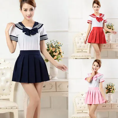 3Pcs Japanese School Uniforms Anime COS Sailor Suit JK Students Clothes Costu ZF • $19.54