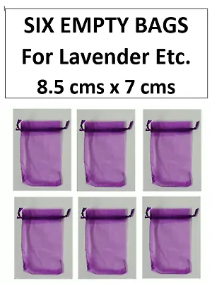 6 Pcs Empty Sachet Bags /Purses Lavender Sachets Drawstring FragranceTHREE SIZES • £4.25