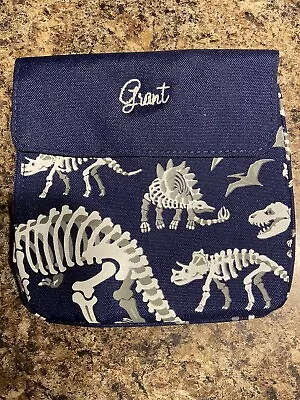 Pottery Barn Kids Mackenzie GLOW IN THE DARK Dino Dinosaur Food Bag Mono Grant • $9.60