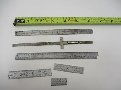 (3) 6  Steel Rulers & (3) Smaller Pieces Of Scales Ruler Rule Starrett More • $11.97