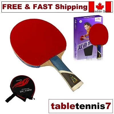 Double Fish 5 Star Ping Pong Paddle I ITTF Approved Table Tennis Racket & Case • $29.99