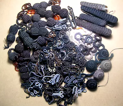 Vintage Lot Women's Coat Fasteners Thread Covered SnapHook & EyeRingsButtons • $10