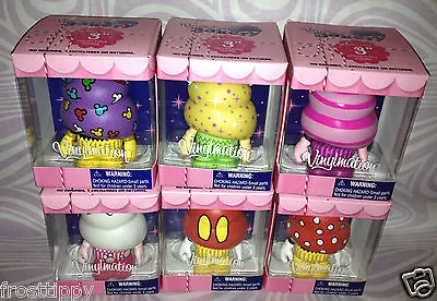 Disney Vinylmation Bakery Cupcake 3  Mickey Minnie Cheshire Tinkerbell Marie NEW • $160