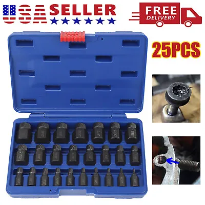 25Pcs Screw Extractor Set Hex Head Multi-Spline Easy Out Bolt Extractor Set NEW • $24.95