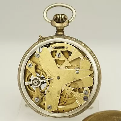 RARE! Skeleton Pocket Watch Men's Masonic No Fusee Duplex No Dudley No Repeater • $340